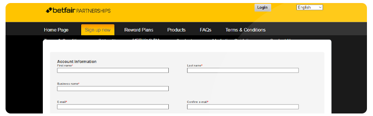 registration in affiliate betfair